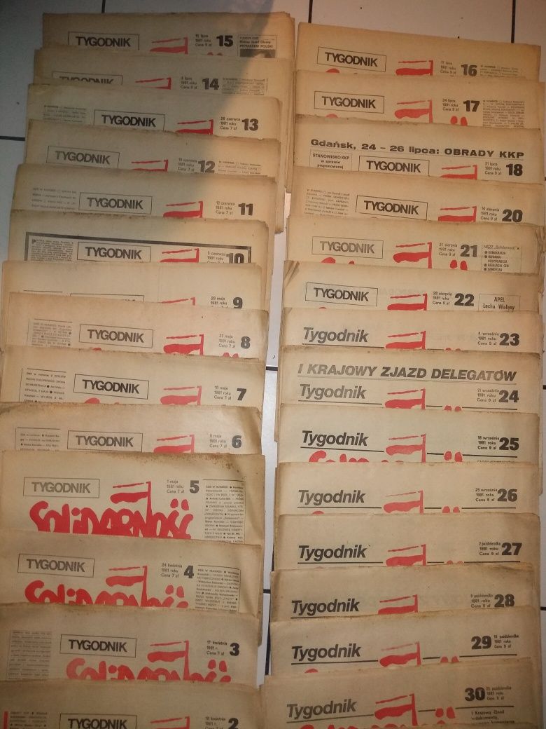 Tygodnik Solidarność numer od nr 1 do 30nr 1981 roku