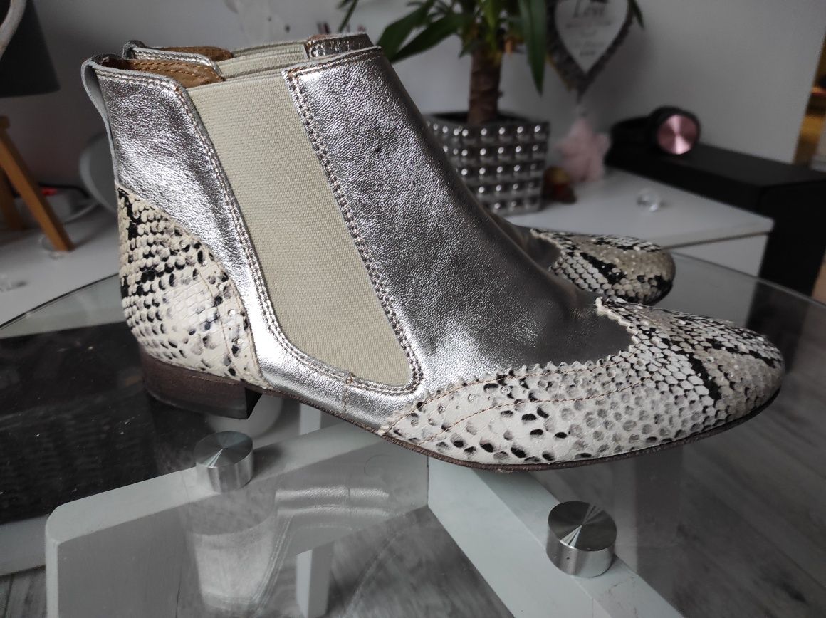 Buty sztyblety skóra - nowe