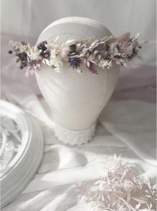 Вінок із сухоцвітами  вінок у рожевих тонах