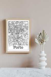 Poster/Mapa de cidades de Portugal- Porto- Download digital
