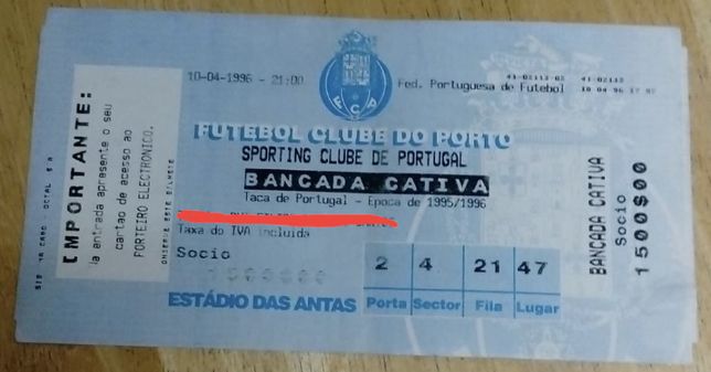 Bilhete jogo Taça de Portugal FC Porto x SCP
