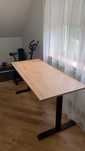 Biurko drewniane loft black red white