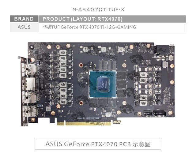 Bykski водоблок ASUS TUF RTX 4070Ti (N-AS4070TITUF-X)