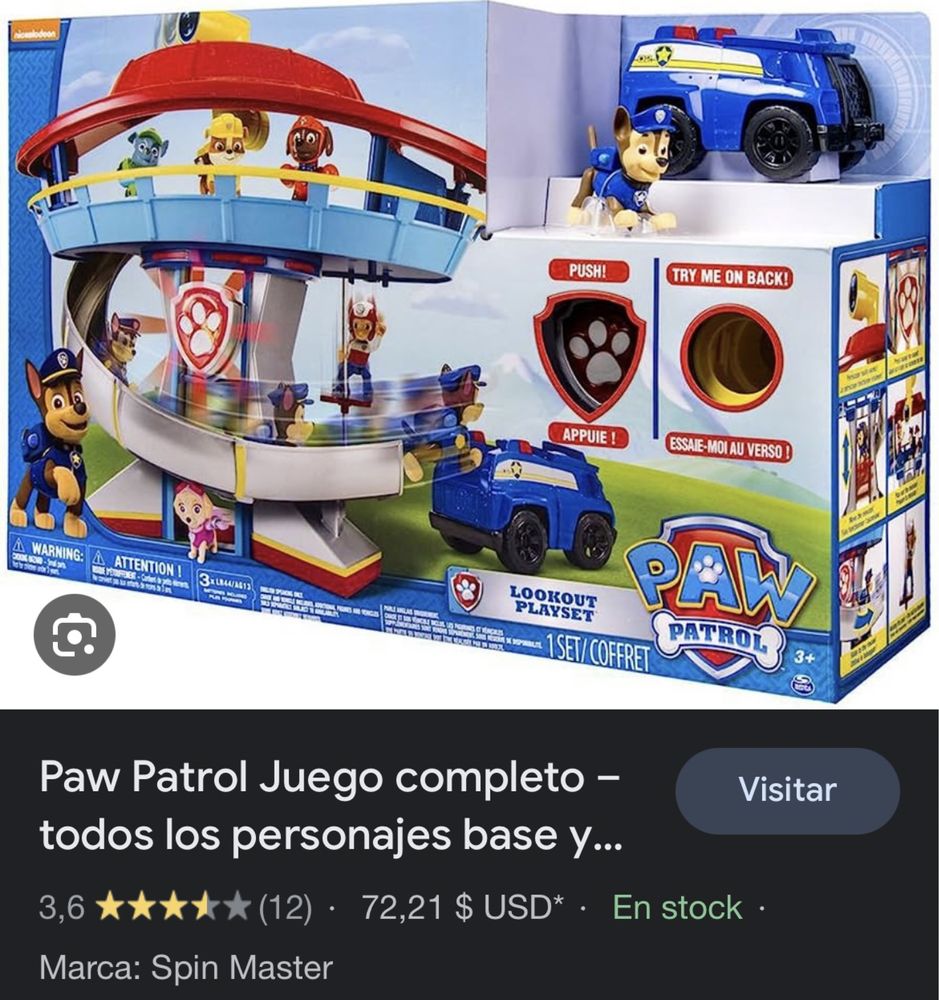 Base de control Paw Patrol (inclui tudo das fotos)