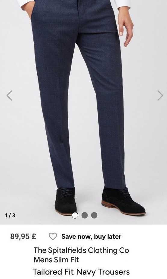 Джинсы брюки Spitalfields trousers United Kingdom W30 navy.