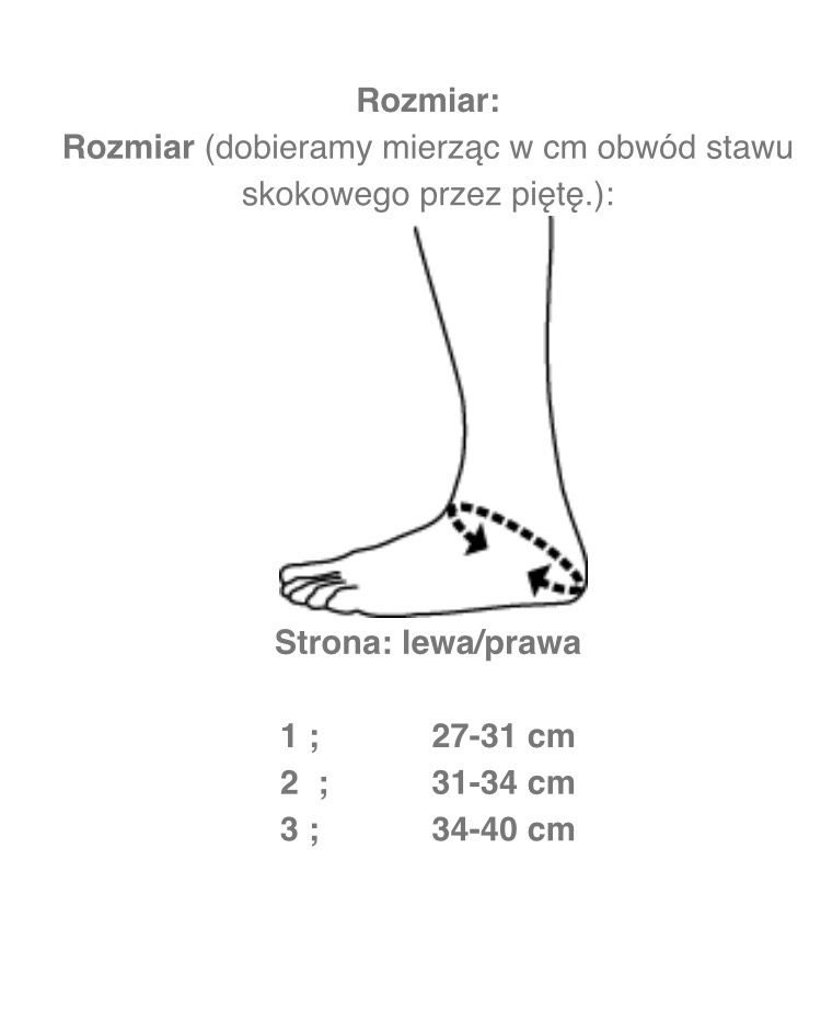 Stabilizator stawu skokowego orteza PUSH MED na lewą stope