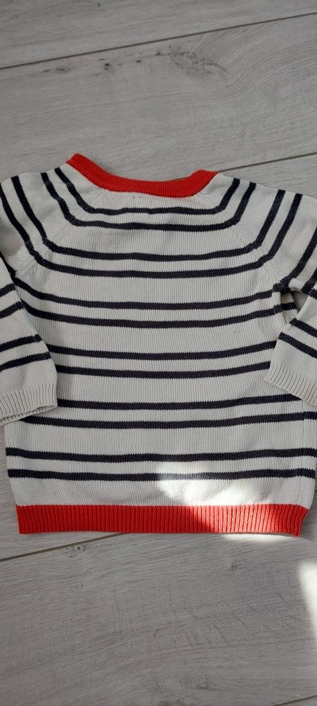 Sweter sweterek w paski dla chłopca niemowlęcy 9-12m H&M