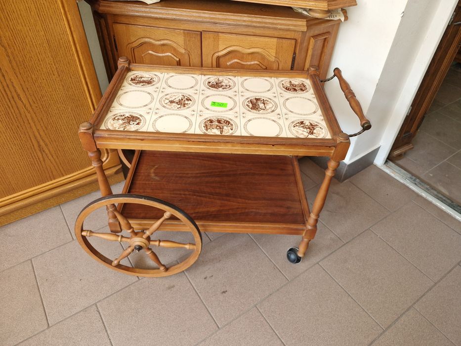 Stolik kawowy barek na kółkach kwietnik blat z płytki wysyłka
