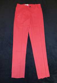Czerwone spodnie biznesowe w kant rozm 36