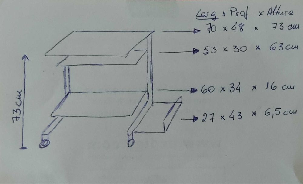 Secretária para computador, escritório ou estudo