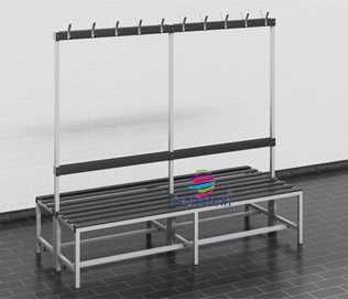 Banco Balneário Simples Duplo em ALUMÍNIO e Sapateira e Cabides NOVO