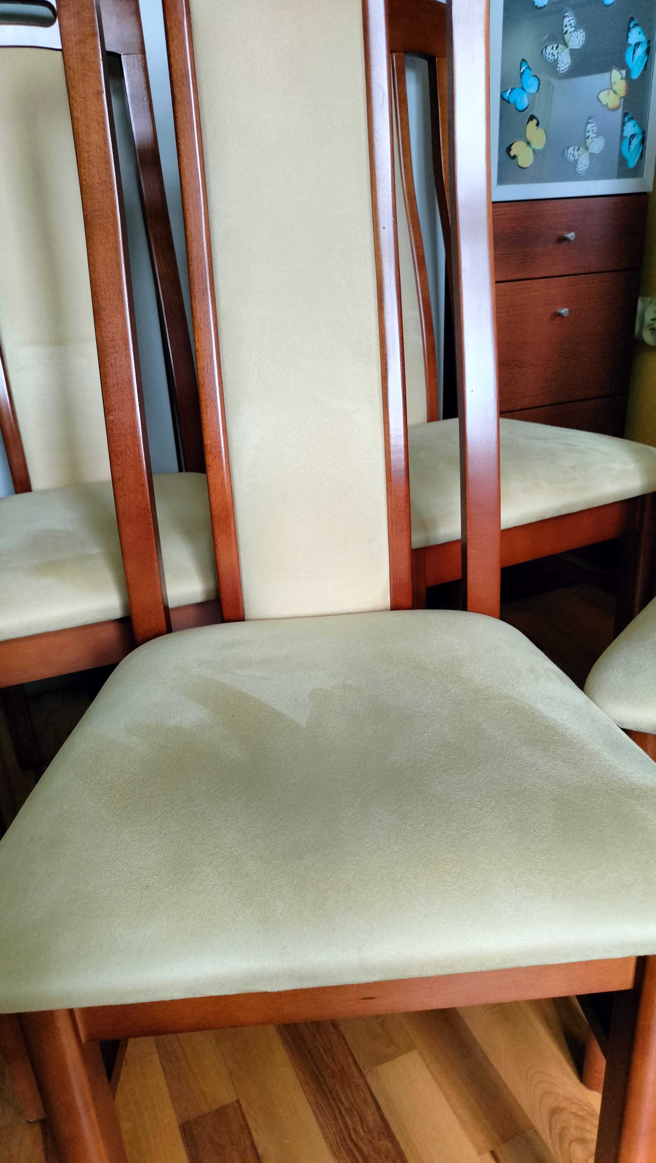 6 drewnianych masywnych krzeseł - stan idealny-