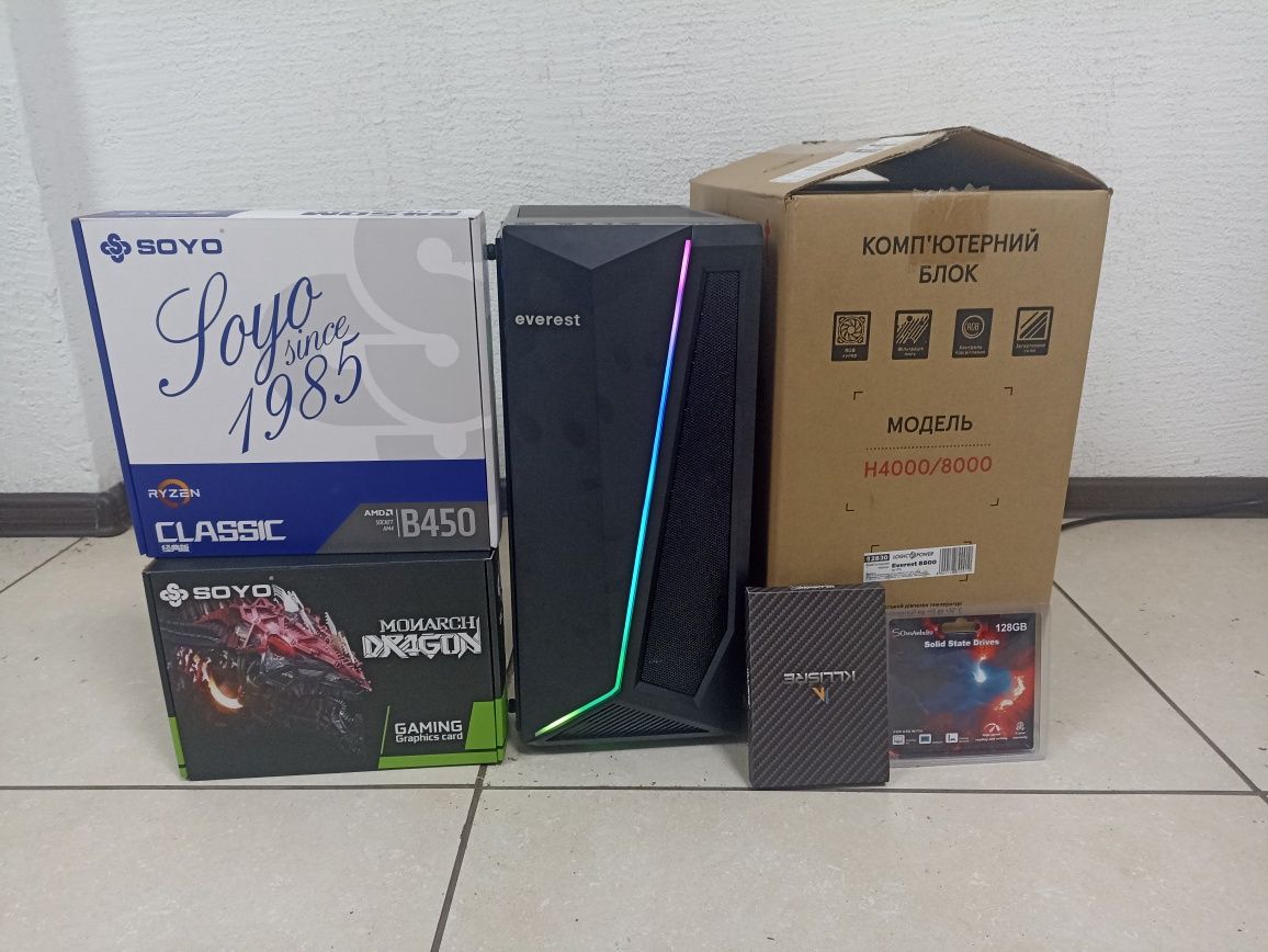 Игровой ПК, Ryzen 1600x/3600, 16gb ram, RX5500xt 8gb, ssd+hdd