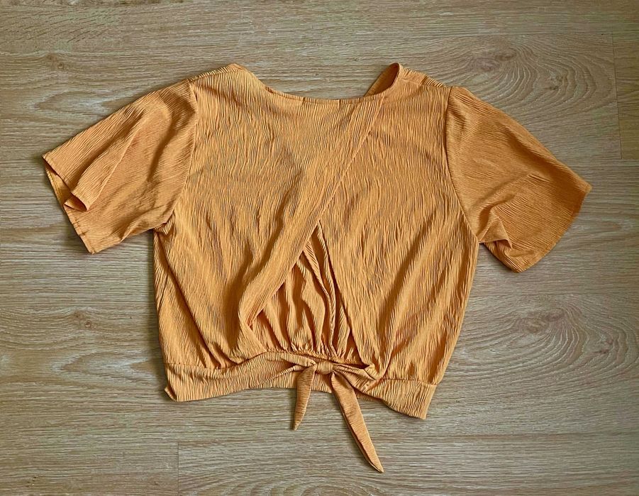 Blusa Amarela Crop Top Bershka, L