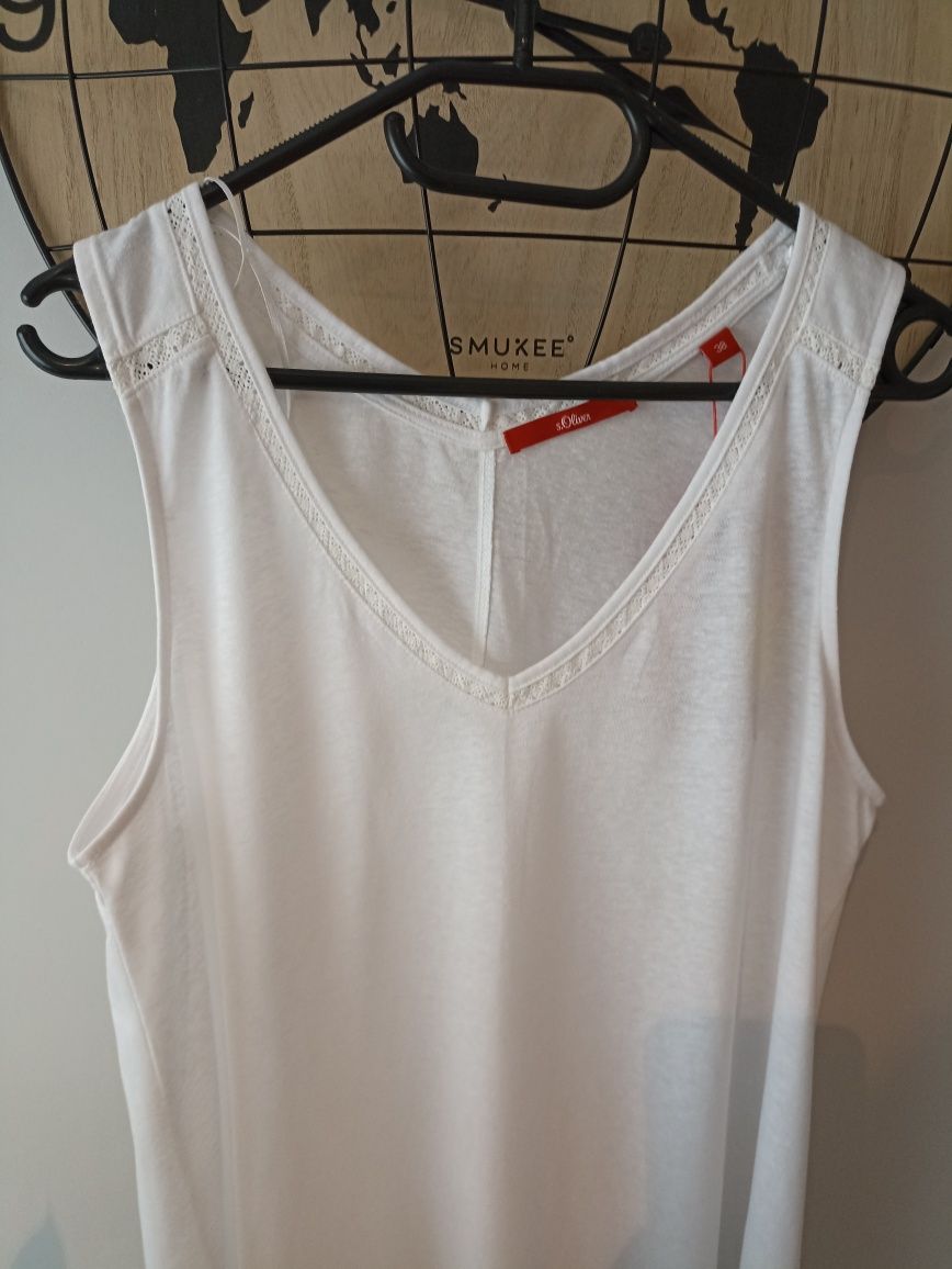 T-shirt zdobiony biały s.Oliver roz.M/L