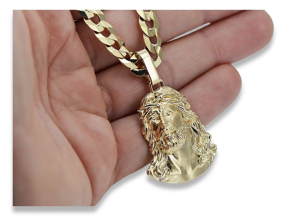 Złota zawieszka Jezus z łańcuszkiem 14k 585 pj004y20&cc099y55 Wrocław