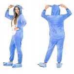 STITCH kigurimi onesie piżama kombinezon L + kapcie 35-40