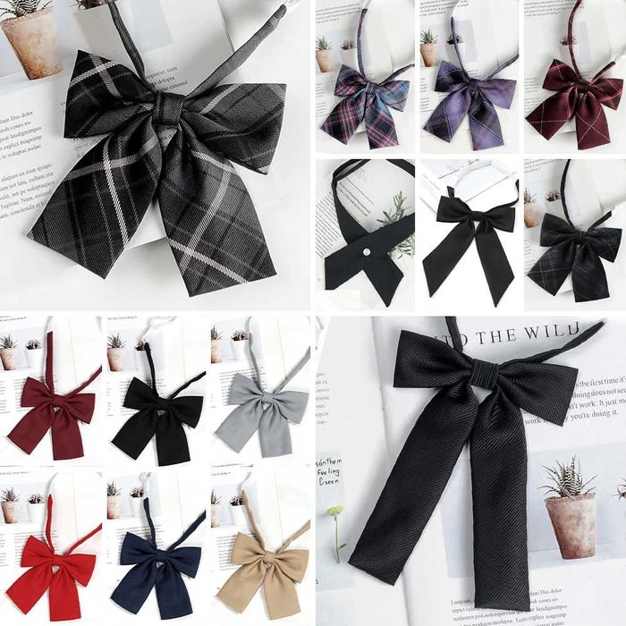 Краватка на резинці чорна косплей аніме шкільна форма на реміці бантик