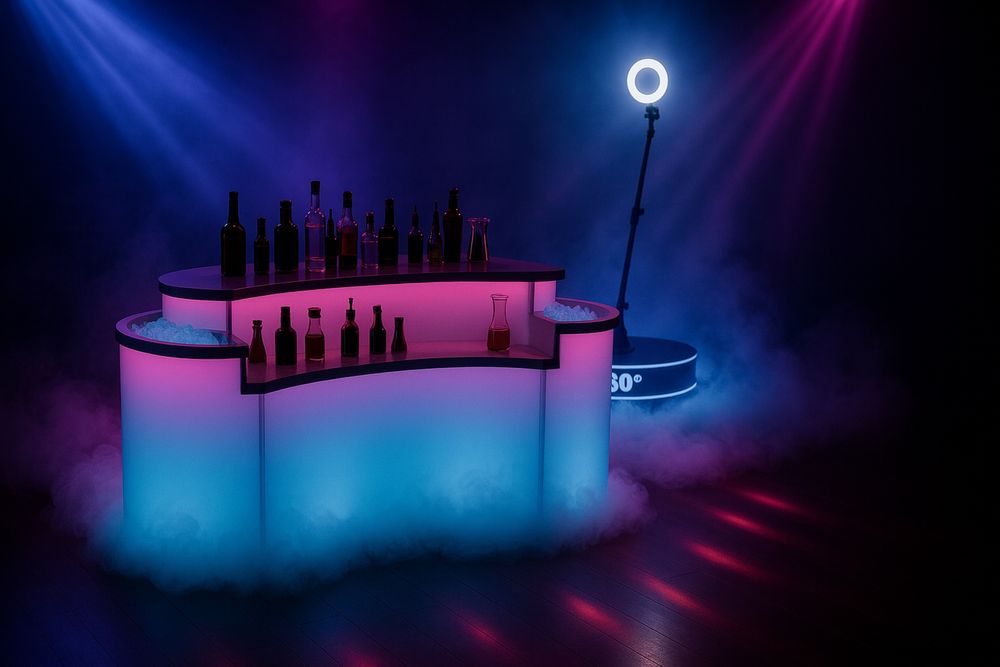 BAR LED STOLIKi kokltajowe LED Wynajem Imprezy Eventy