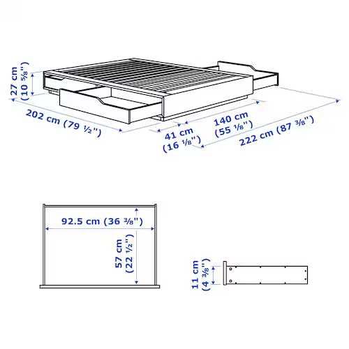 Łóżko IKEA Mandal w roz.140x200 cm -dostawa gratis