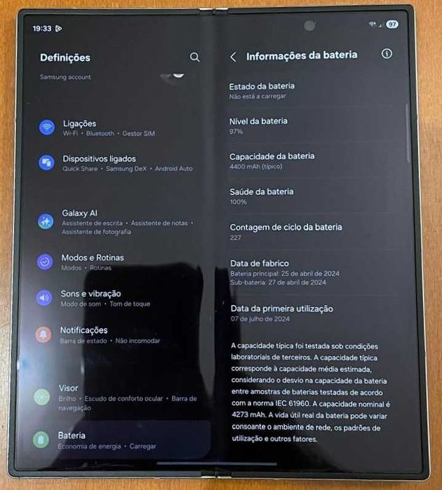 Samsung Galaxy Z Fold 6 256GB — Dobrável topo de gama, impecável!