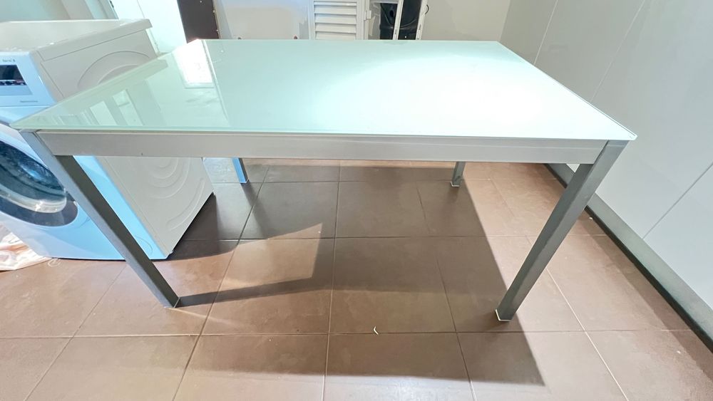 mesa cozinha vidro estansivel