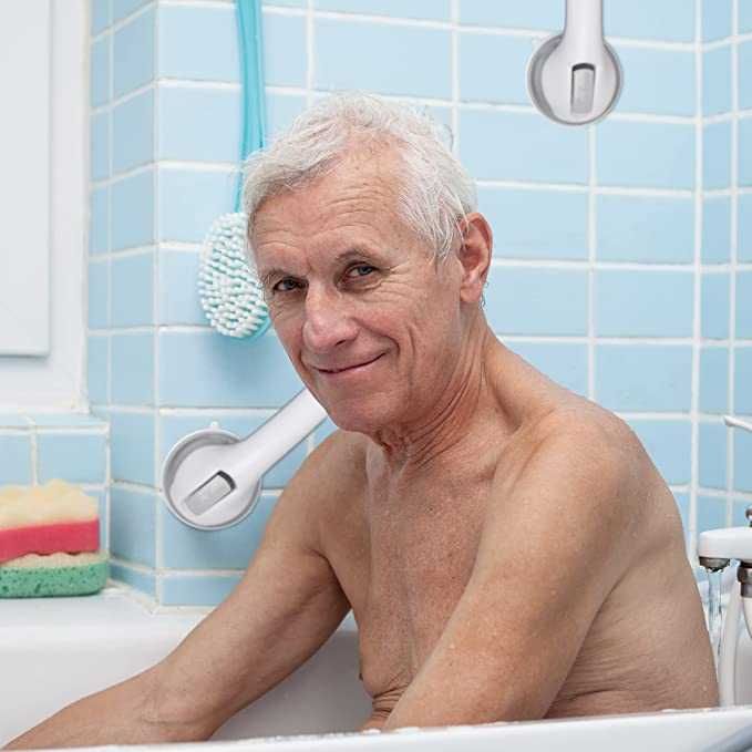 Relaxdays Zestaw 2 przyssawek, uchwyt do prysznica i wanny