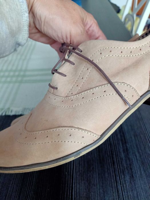 Oksfordki jazzówki skóra zapato cappuccino r. 38