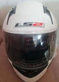 Capacete L52 em branco com dupla viseira