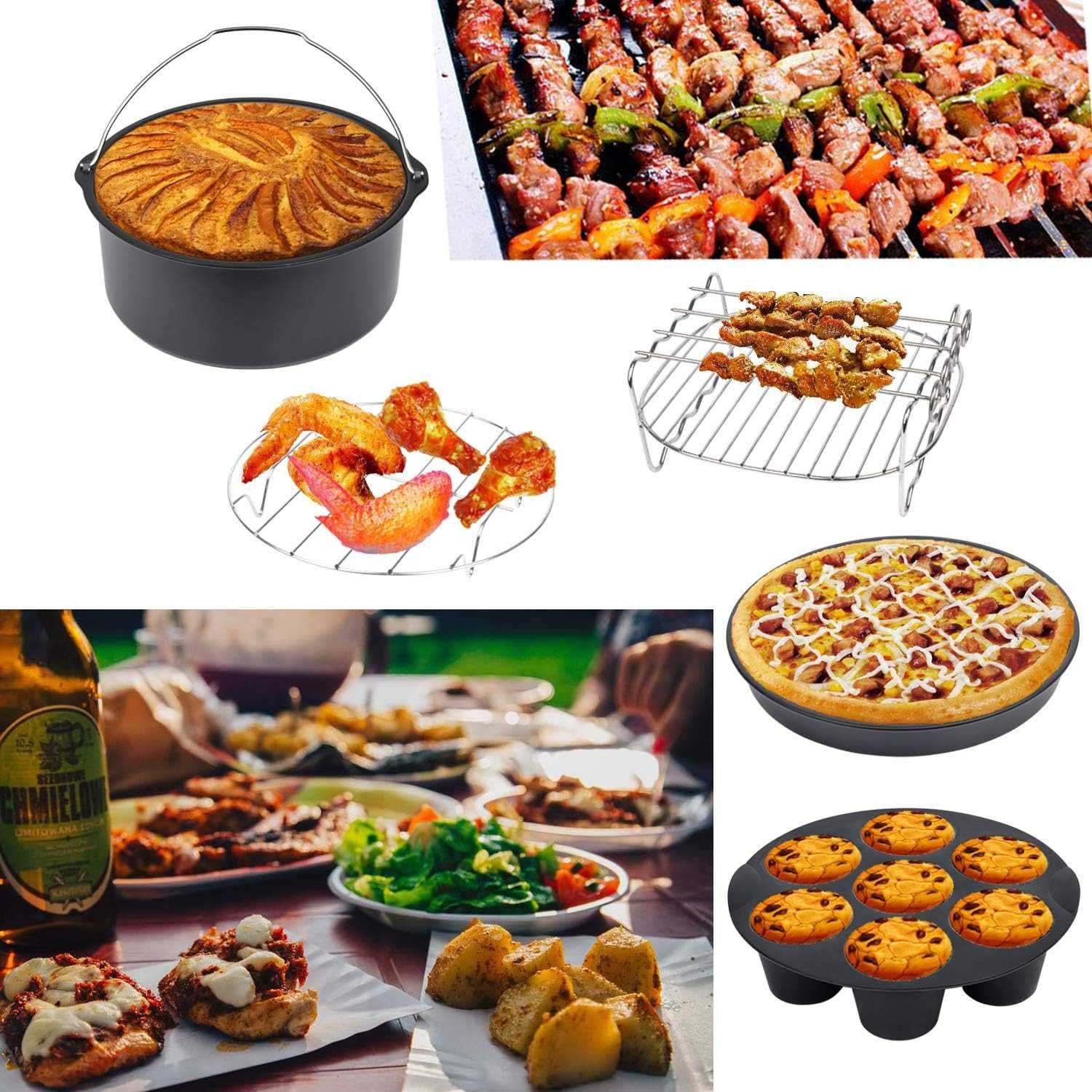 Zestaw do frytkownicy beztłuszczowej Philips forma do pizzy ruszt 10el