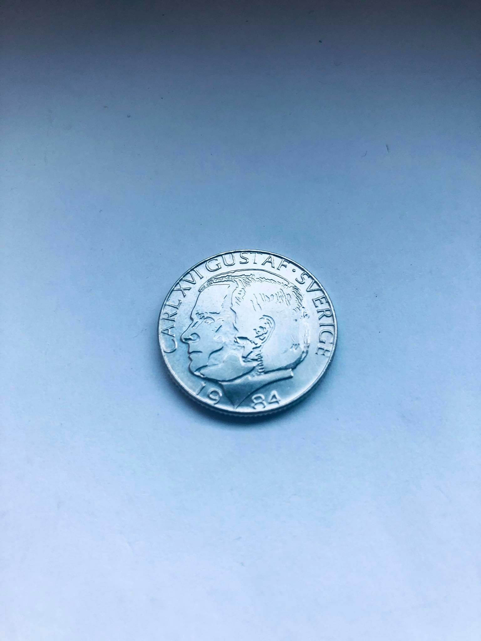 Moneta 1 Korona Szwecka 1984r Król Karol XVI Gustaw
