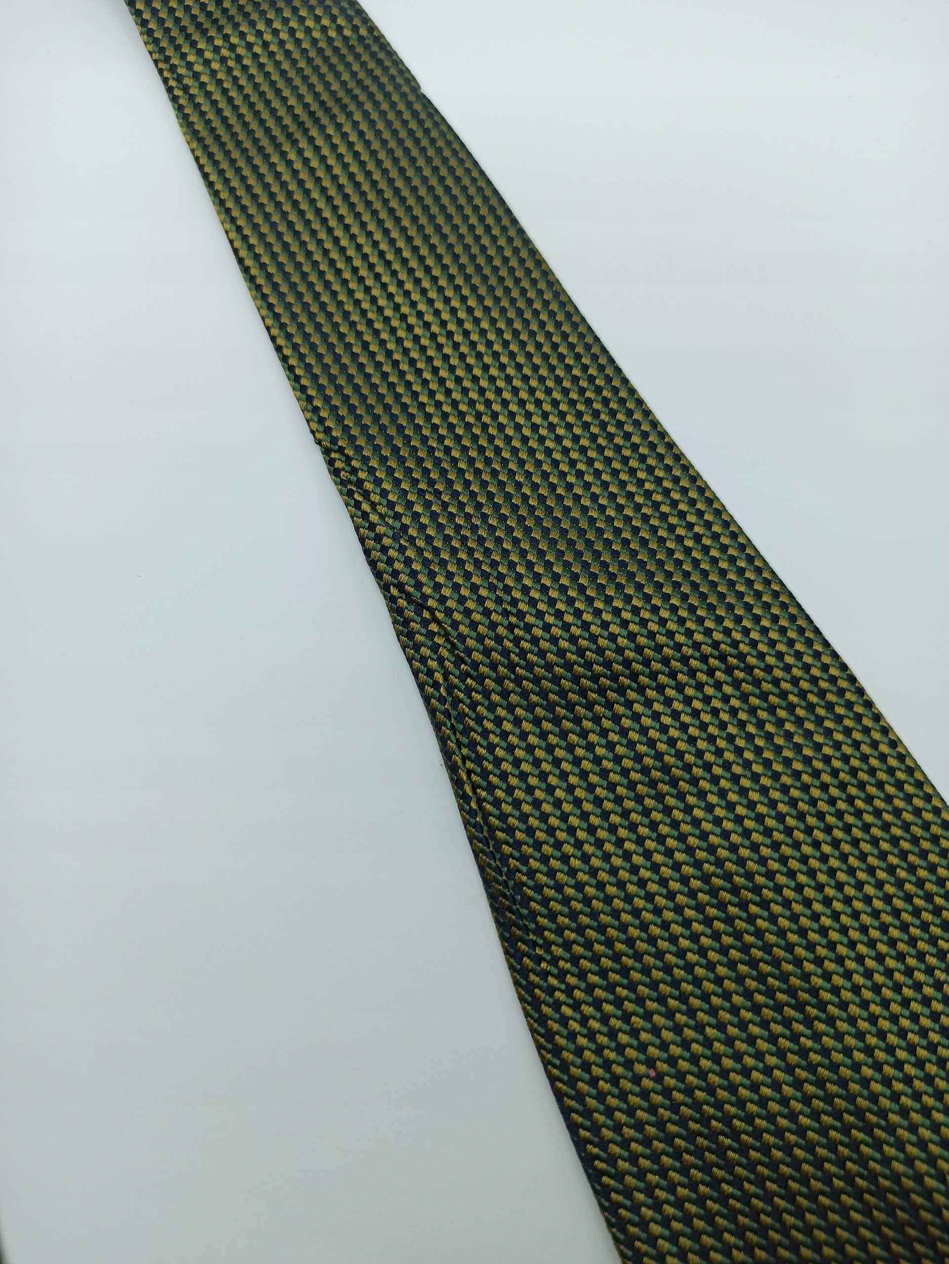 Yves Saint Laurent zielony jedwabny krawat ysl28
