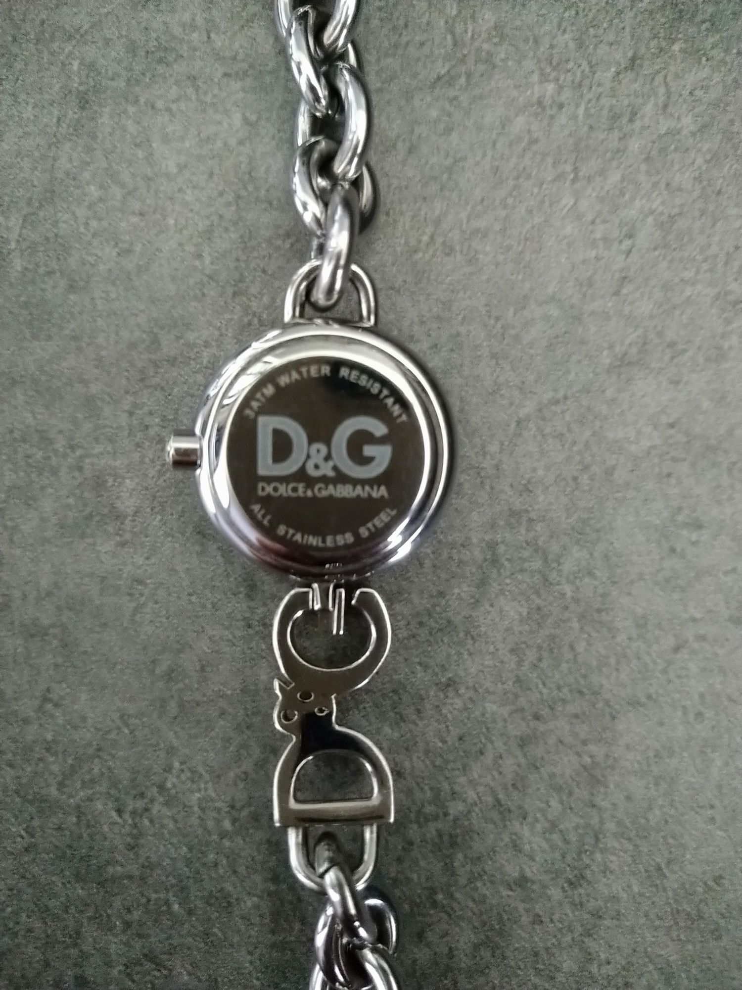 D&G oryginalny zegarek damski kolor srebrny