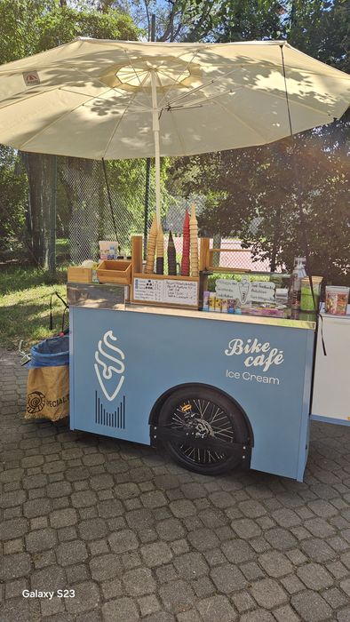 Rower/Wózek Gastronomiczny Lodowy/ Lodziarnia mobolna/Przyczepą lodowa