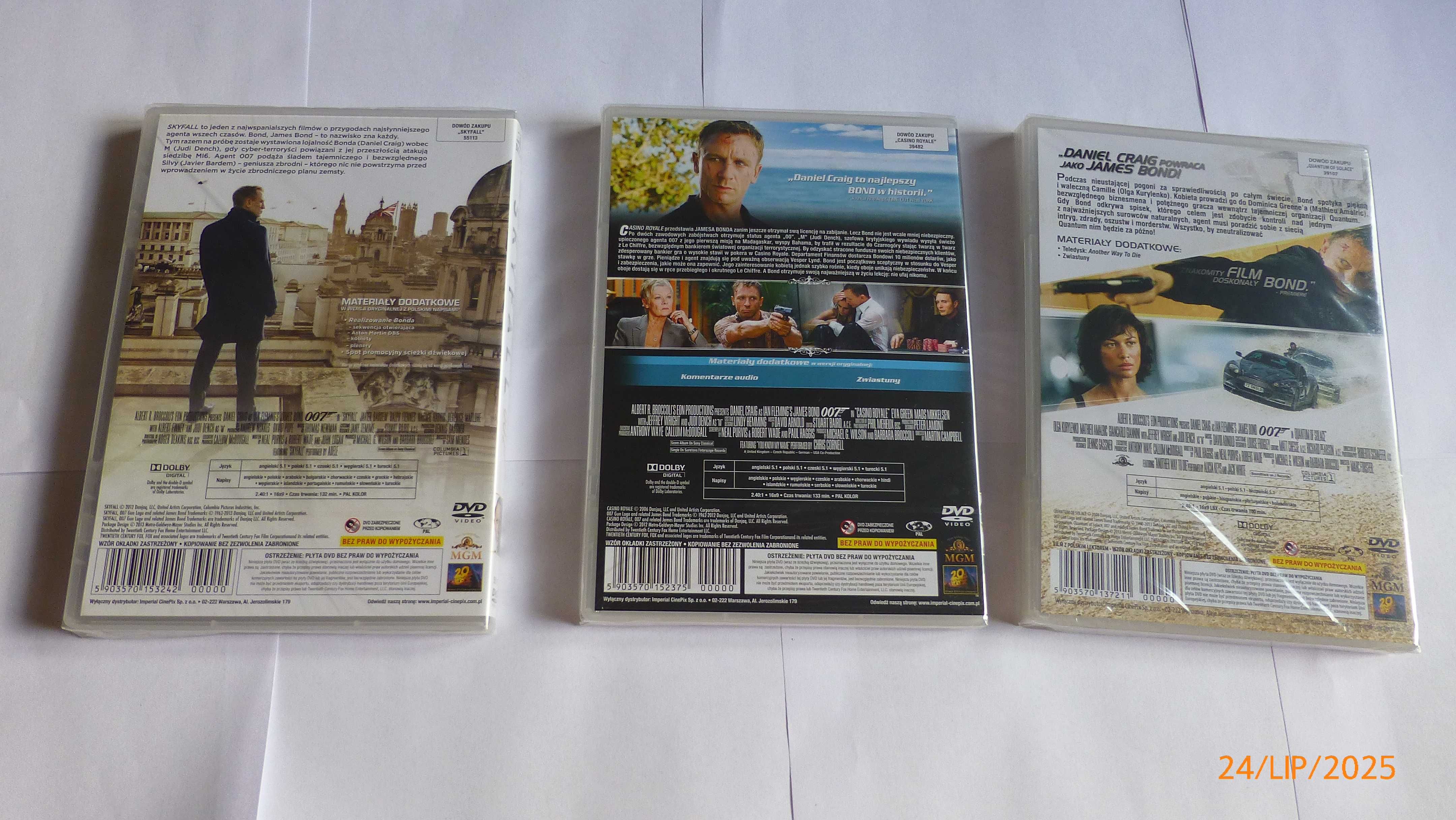 JAMES BOND ZESTAW 17 FILMÓW DVD nowe zafoliowane daniel craig