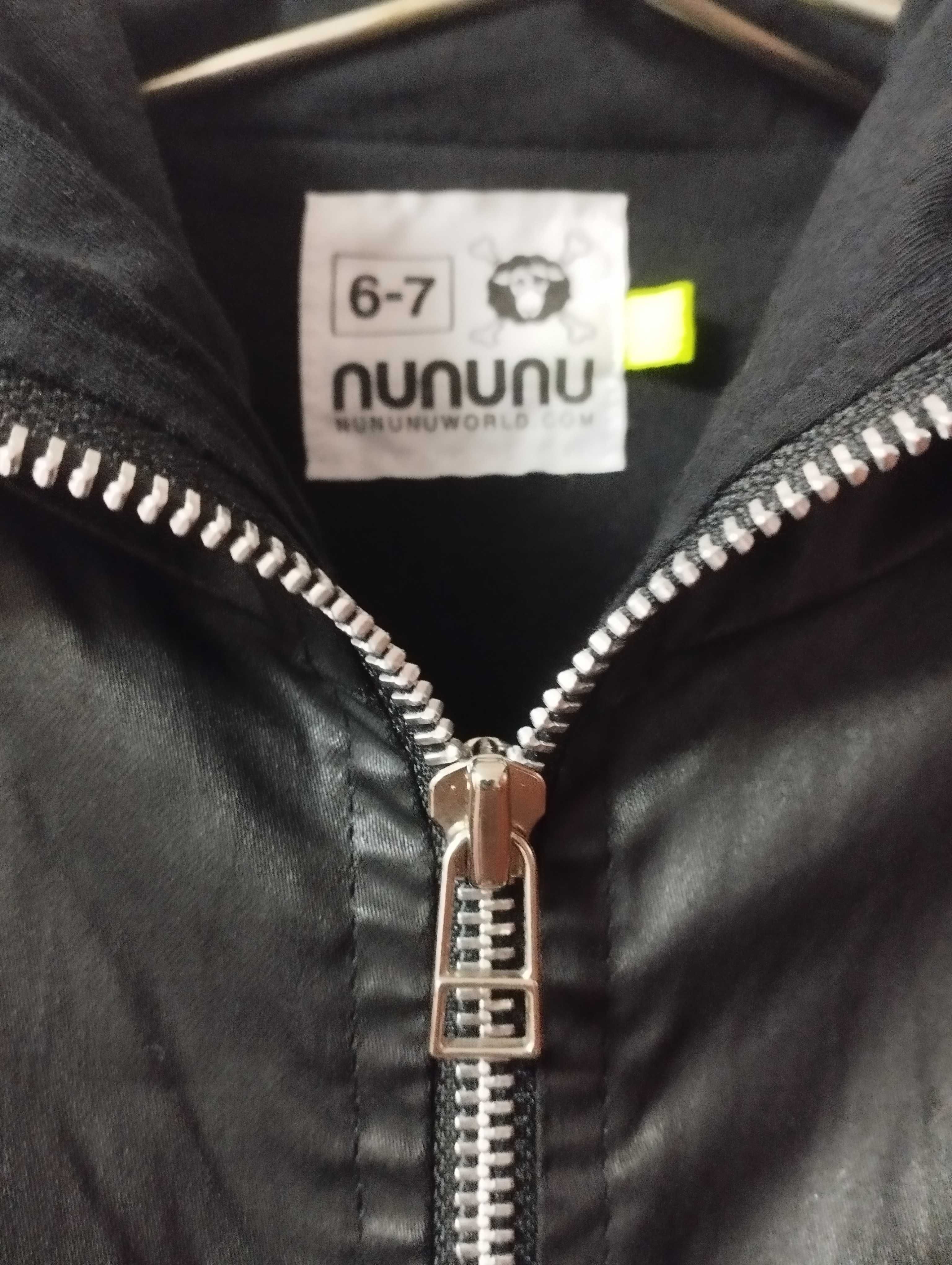 Довга чорна куртка Nununu 6-7 років, б/у