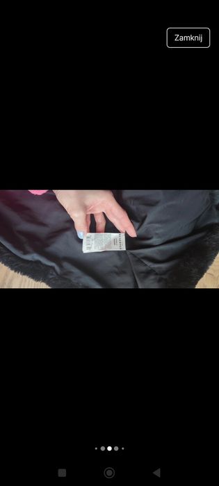Czarna damska kamizelka sztuczne futerko z kapturem rozmiar M 38 Reser