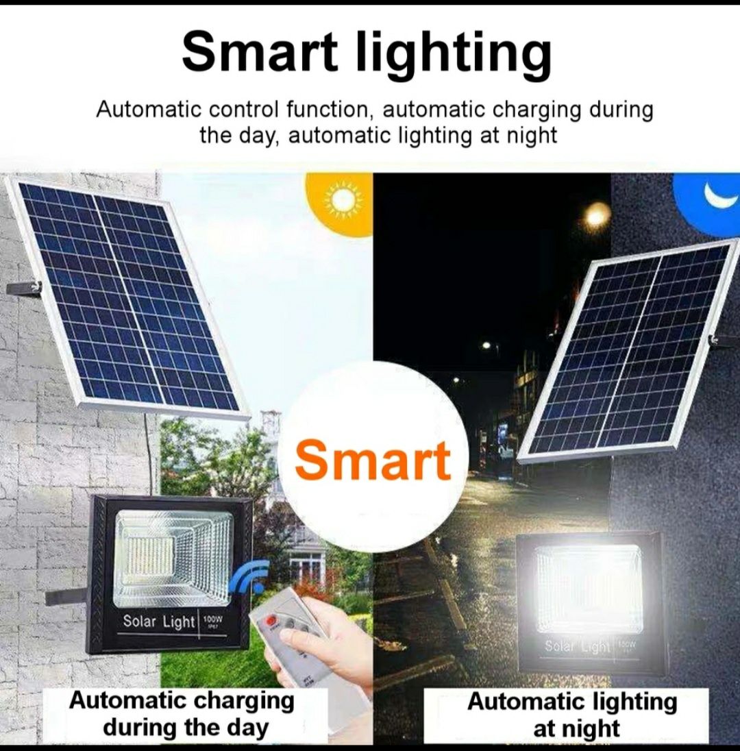 Lampa solarna led 50w z pilotem całoroczne oświetlenie