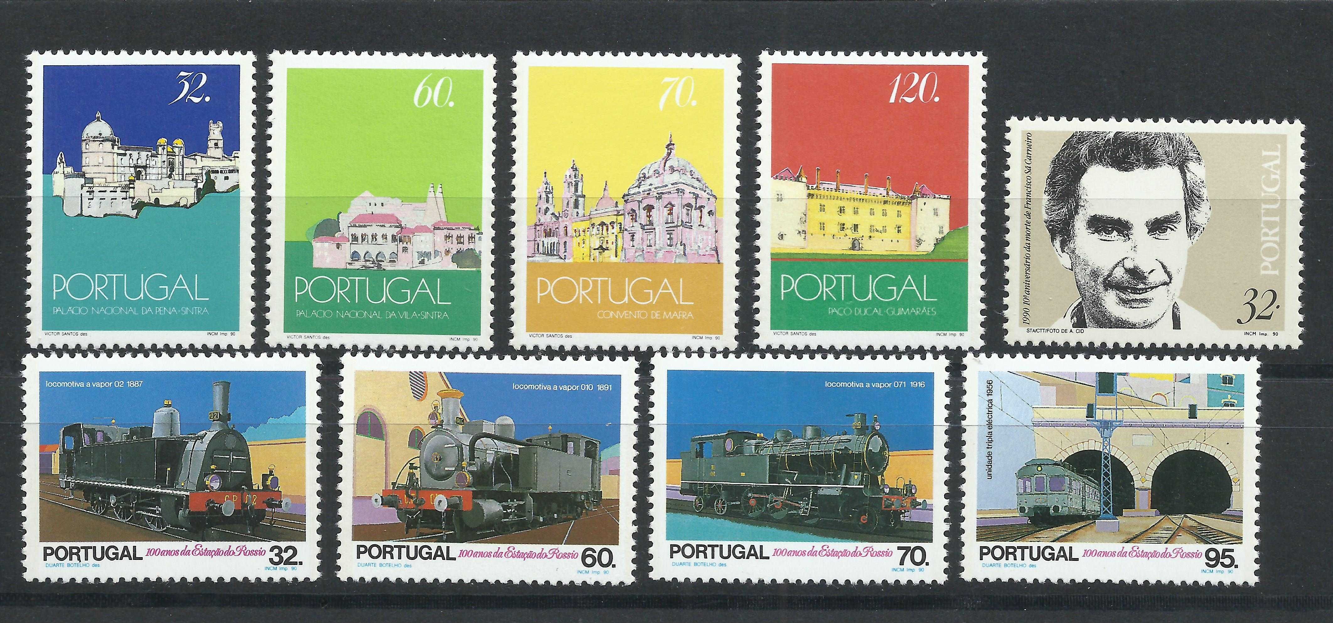 Selos portugueses – 48 selos de 1990, como novos e S/ charneira