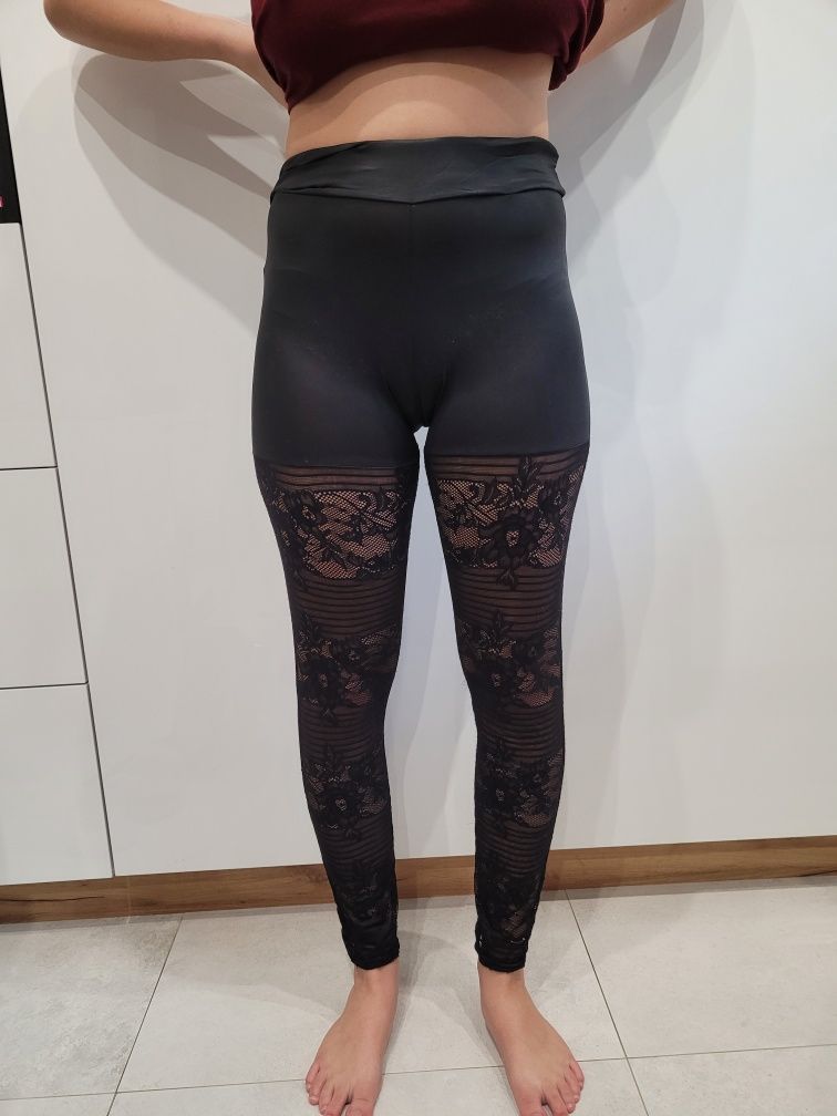 Calzedonia legginsy koronką rozmiar S