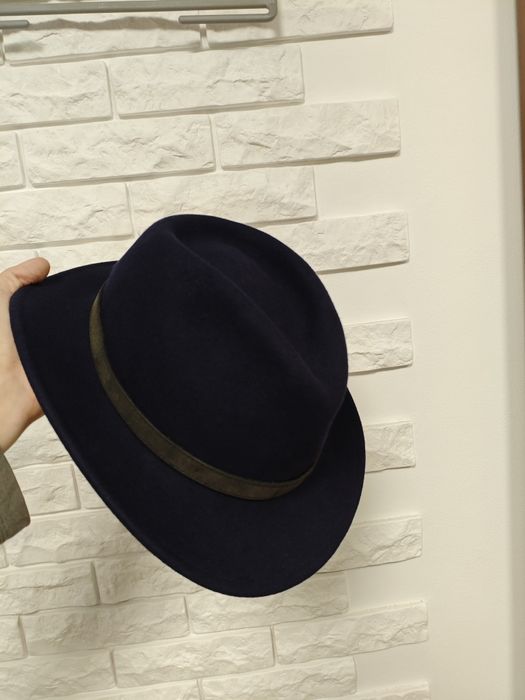 Stetson fedora р M синій капелюх фетровий шерстяний шляпа синяя федора
