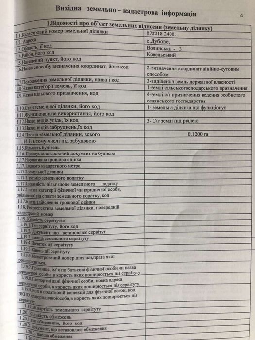Земельна ділянка 12 с Дубове