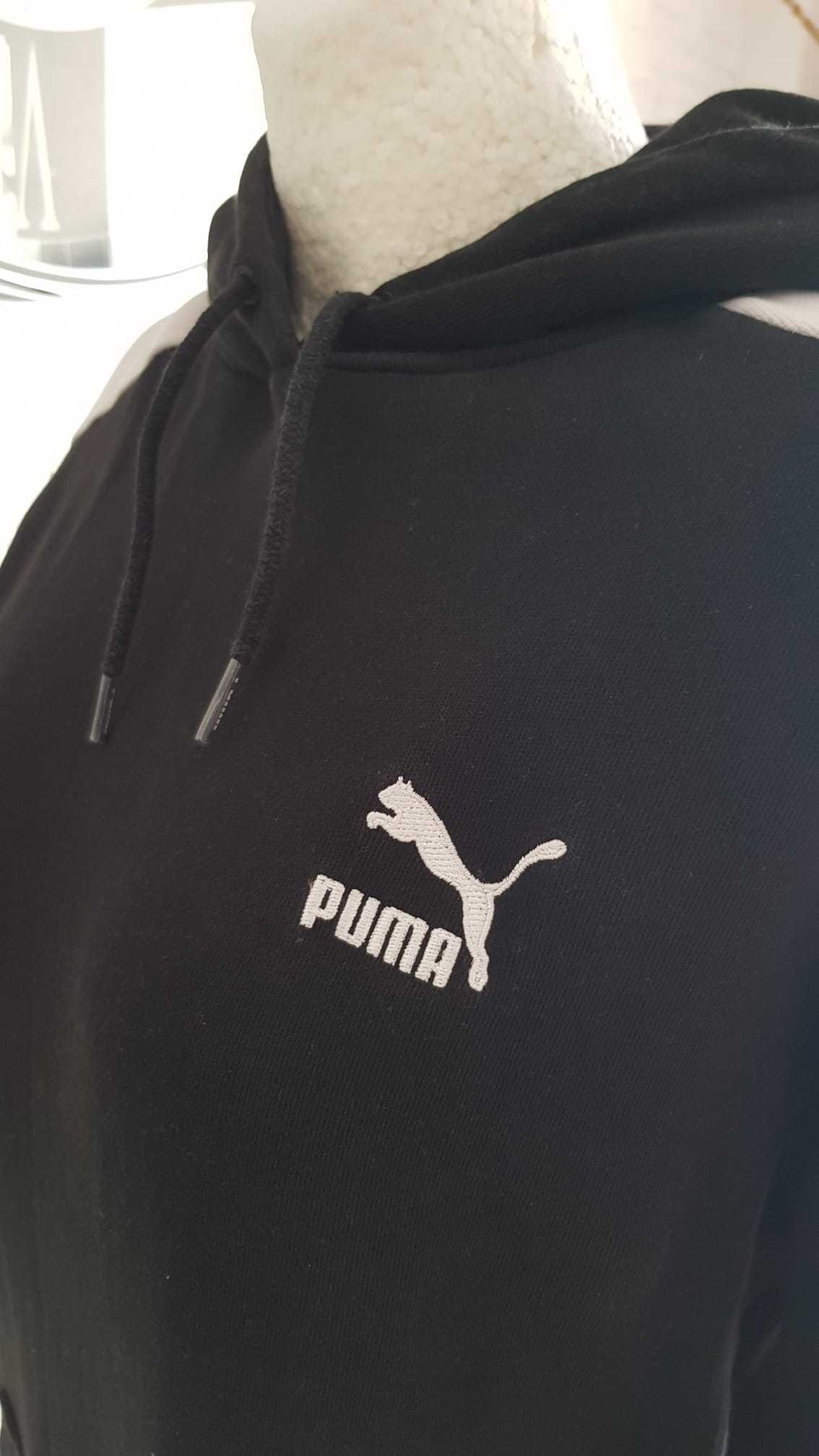 Puma czarna bluza S sportowa z kapturem