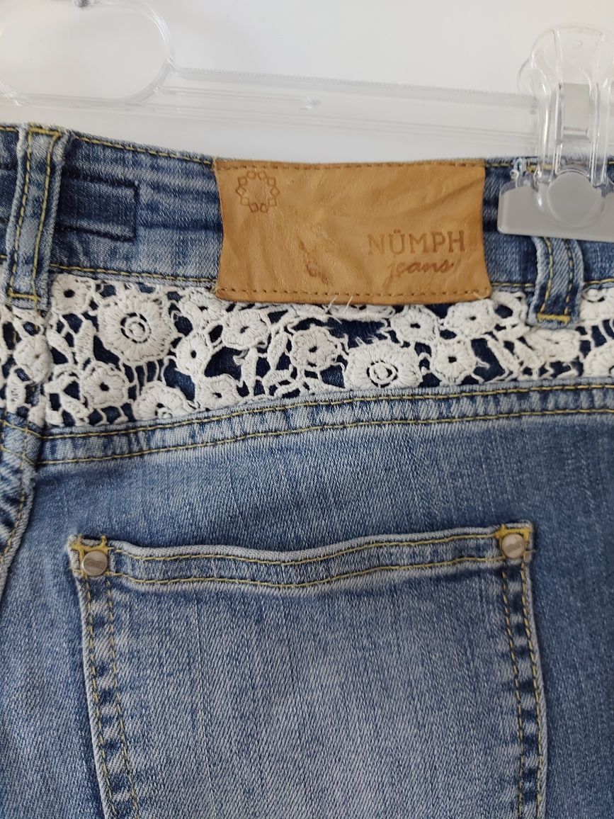 Jeansy NUMPH jeans skinny XS dopasowane koronka