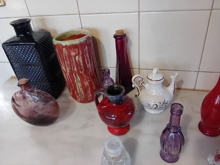 Conjunto de Jarras/Garrafas/Objectos Decorativos