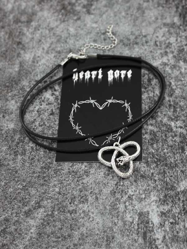 nowy wisiorek UROBOROS goth gotycki z wężem wąż metal HG96