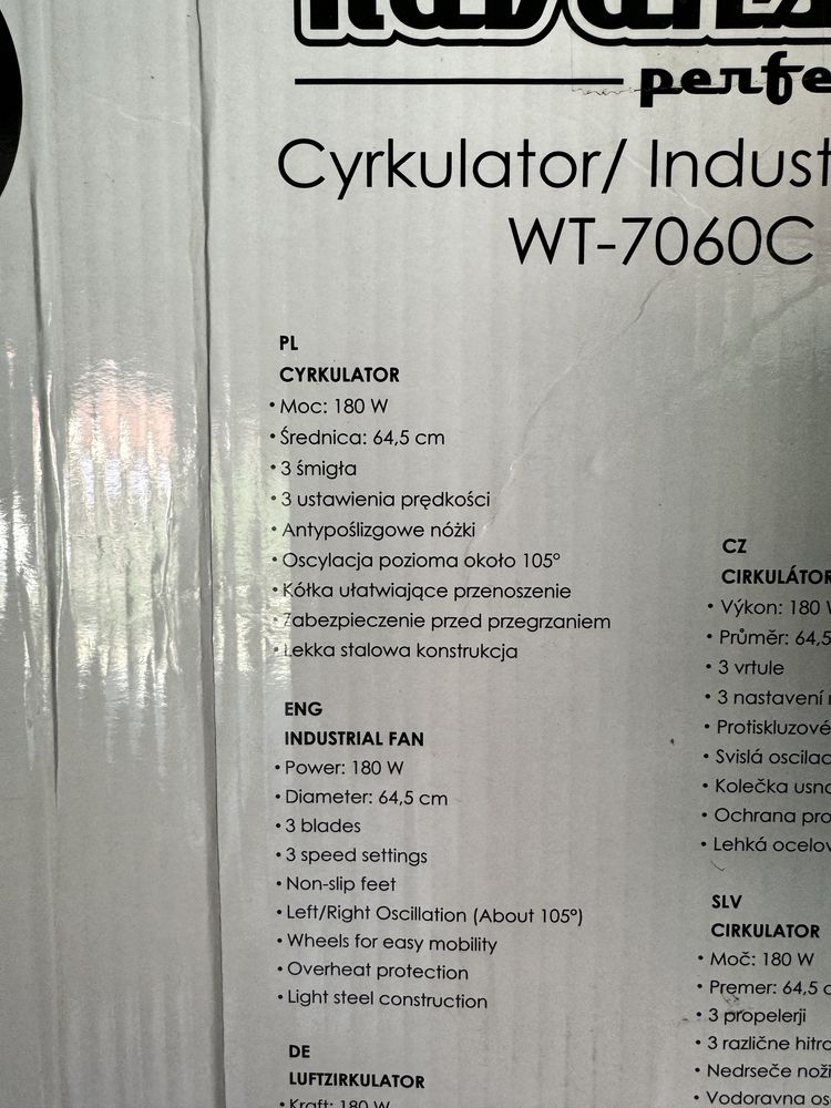 Duzy wentylator / cylkulator