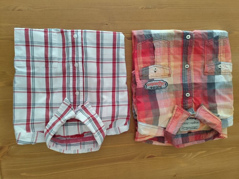 Koszule męskie bawełniane z krótkim rękawem 2 sztuki