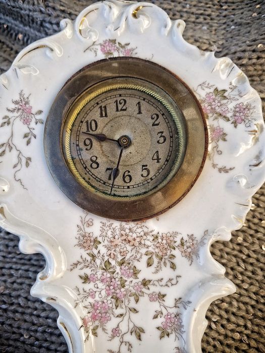 Zegar porcelanowy, antyk, rarytas, XIX wiek