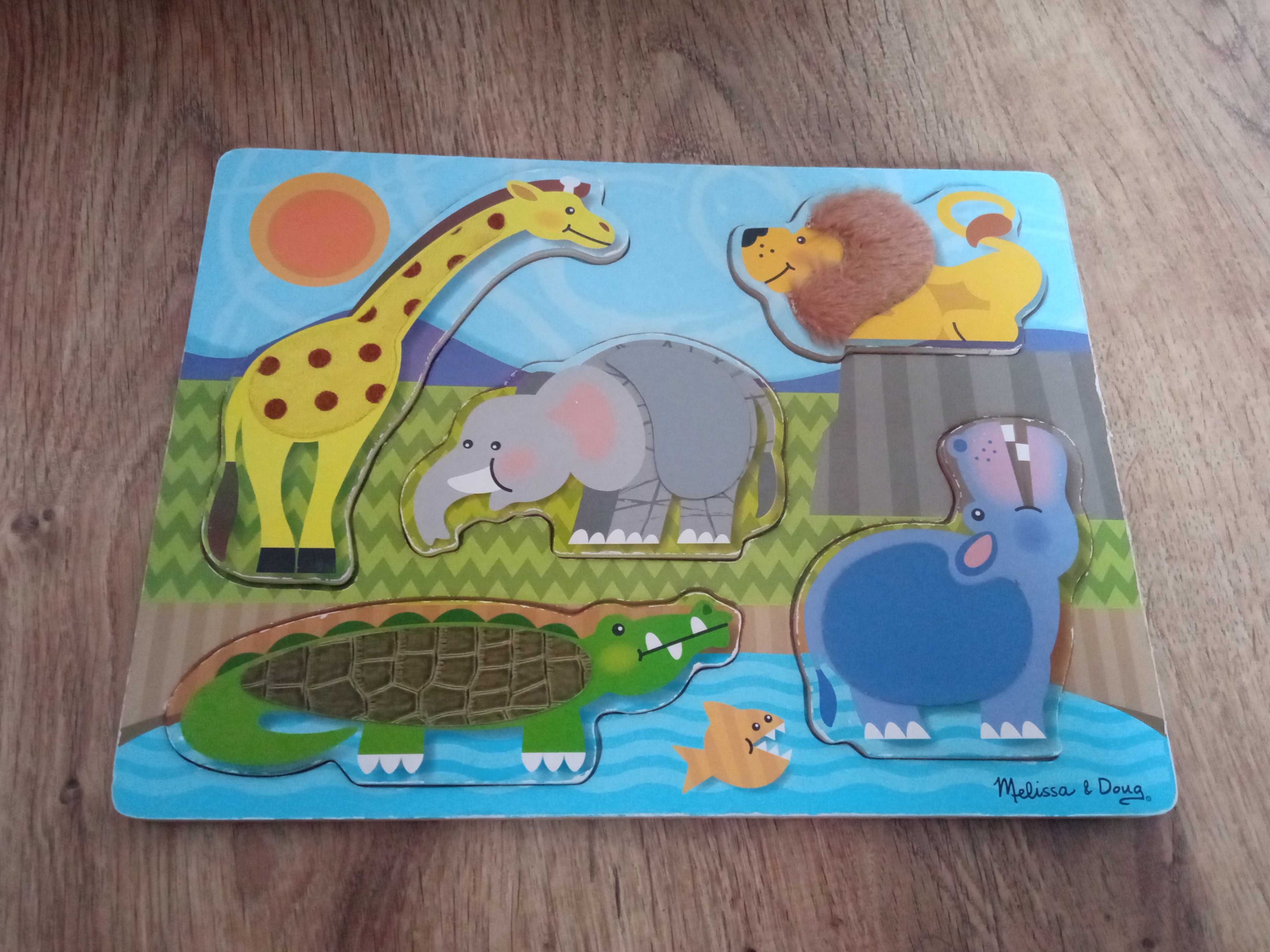 Puzzle Zwierzęta ZOO + Drewniane Puzzle układanka Zwierzęta Safari